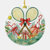 Tennis Christmas with tennis ball Keramik Ornament (Hinten)