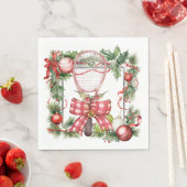 Tennis Christmas Wreath Wassercolor Serviette (Beispiel)