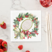 Tennis Christmas Wreath Wassercolor Serviette (Beispiel)
