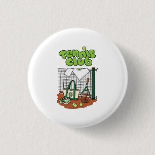 Tennis Club Classic Sports Grafik – Grünes Tennis  Button