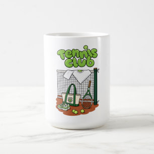 Tennis Club Classic Sports Grafik – Grünes Tennis Kaffeetasse
