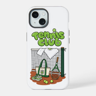Tennis Club Classic Sports Grafik-iPhone / iPad-Hü iPhone 15 Hülle
