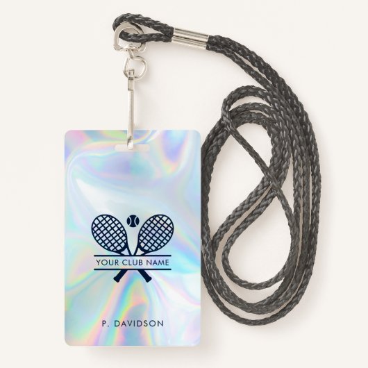 Tennis Club Holographic All Access Pass Custom Ausweis (Vorderseite mit Schlüsselband)