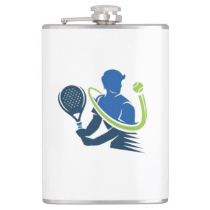 Tennis-Club-Logo - Dynamische Aktion, Sportstil Flachmann