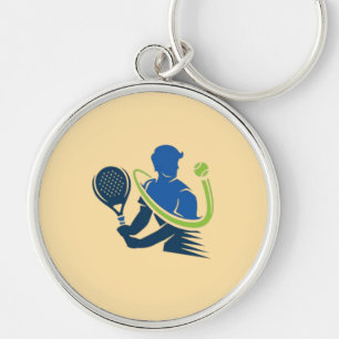 Tennis-Club-Logo - Dynamische Aktion, Sportstil Schlüsselanhänger