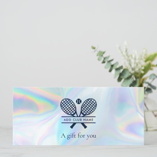 Tennis Club Name Iridescent Geschenkgutschein hinz (Stehend Vorderseite)