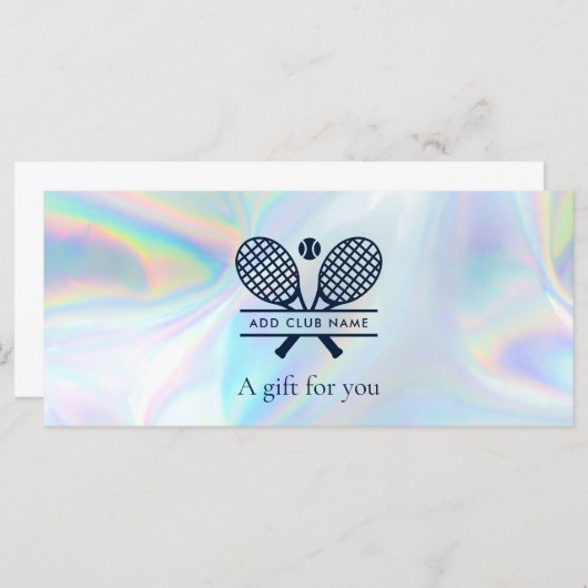 Tennis Club Name Iridescent Geschenkgutschein hinz (Vorne/Hinten)