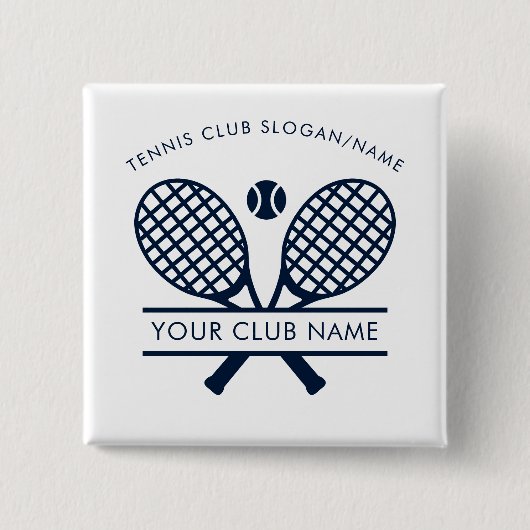 Tennis Club Name Team Coach Any Color Button (Vorderseite)