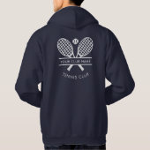 Tennis Club Name Team Logo Navy Blue Custom Hoodie (Rückseite)