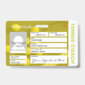 Tennis Coach Abzeichen Ausweis (Rückseite)