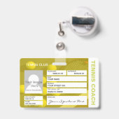 Tennis Coach Abzeichen Ausweis (Rückseite mit Ausziehbar)