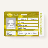 Tennis Coach Abzeichen Ausweis (Rückseite)