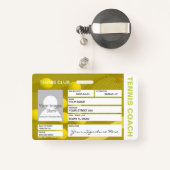 Tennis Coach Abzeichen Ausweis (Rückseite mit Rechteck)