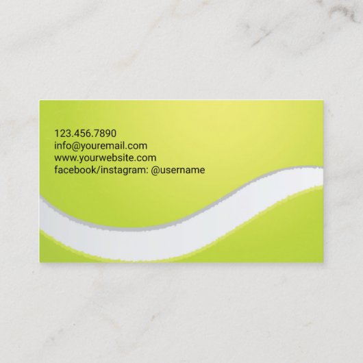 Tennis Coach Beruflich Sport Instructor Visitenkarte (Rückseite)