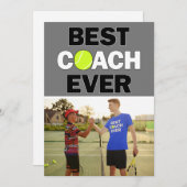 Tennis Coach Best Ever Custom Foto Vielen Dank Dankeskarte (Vorne/Hinten)