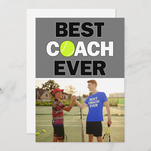 Tennis Coach Best Ever Custom Foto Vielen Dank Dankeskarte (Vorne/Hinten)