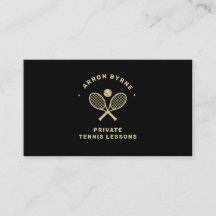Tennis Coach Black Gold Business Card