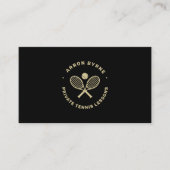 Tennis Coach Black Gold Business Card Visitenkarte (Vorderseite)