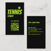 Tennis Coach Black Visitenkarte (Vorne/Hinten)