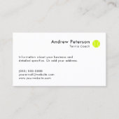 Tennis Coach Blue Court Visitenkarte (Vorderseite)