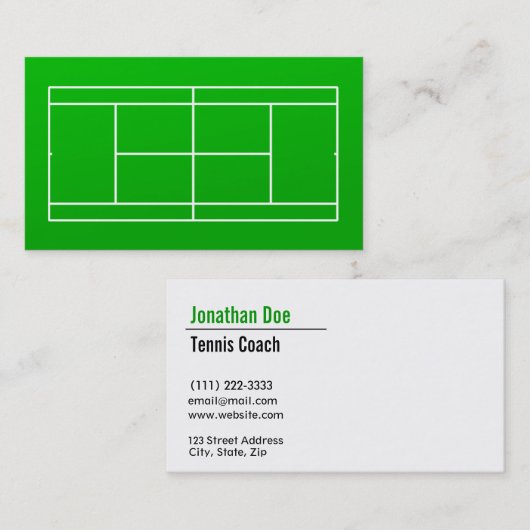 Tennis Coach Business Card Visitenkarte (Vorne/Hinten)