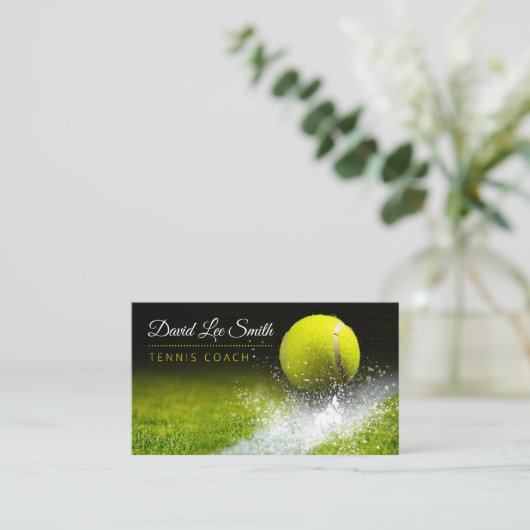 Tennis-Coach Business Card Visitenkarte (Stehend Vorderseite)