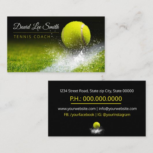 Tennis-Coach Business Card Visitenkarte (Vorne/Hinten)