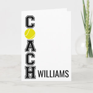 Tennis Coach Custom danke Ihnen Karte...Unterschre Karte