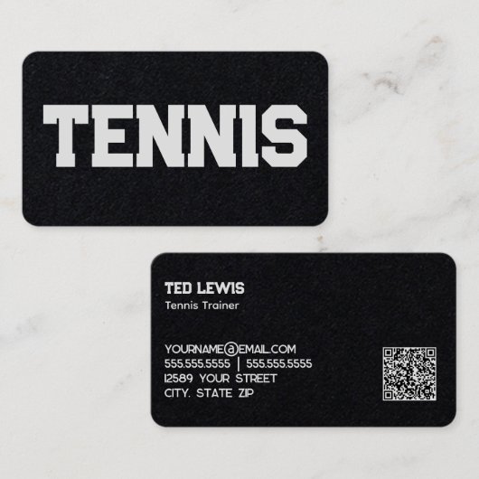 Tennis Coach Custom QR Visitenkarte (Vorne/Hinten)