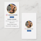 Tennis Coach Foto Social Media Profil folgen Visitenkarte (Vorne/Hinten)