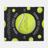 Tennis Coach Geschenk Kundenname Decken (Vorderseite (Horizontal))