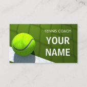 Tennis Coach Green Sports Business Card Visitenkarte (Vorderseite)