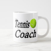 Tennis Coach Halbtext Jumbo-Tasse (Rechts)