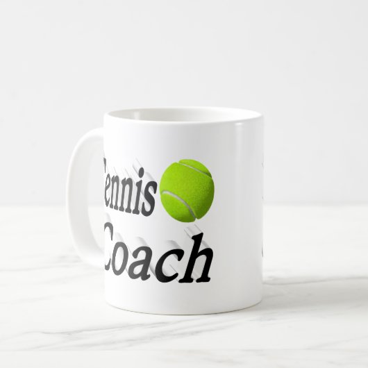 Tennis Coach Halbtext Kaffeetasse (Vorderseite Links)