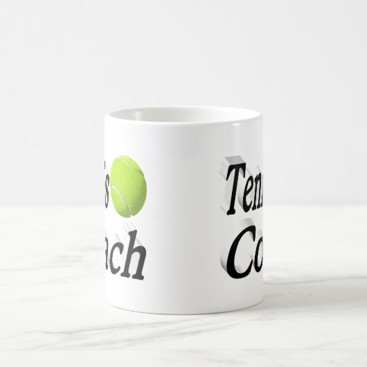 Tennis Coach Halbtext Kaffeetasse (Mittel)