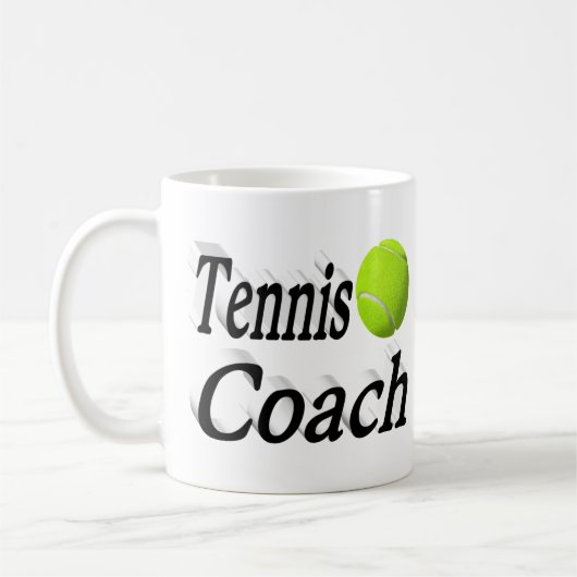 Tennis Coach Halbtext Kaffeetasse (Links)