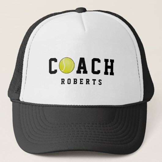 🎾 Tennis COACH [individuelle Name] Truckerkappe (Vorderseite)