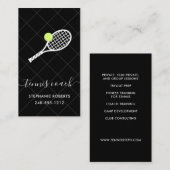 Tennis Coach Instructor Chic Modernes Elegantes De Visitenkarte (Vorne/Hinten)