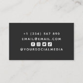 Tennis Coach Men Player Silhouette Social Media Visitenkarte (Rückseite)