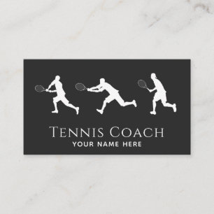 Tennis Coach Men Player Silhouette Social Media Visitenkarte