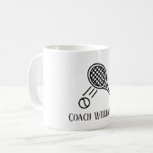 Tennis Coach Mit Monogramm Name Kaffeetasse (Vorderseite Links)
