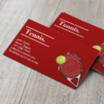 Tennis Coach Moderner Red Clay Sportlehrer Visitenkarte<br><div class="desc">Moderne Red Clay Tennis Business Card.</div>