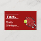 Tennis Coach Moderner Red Clay Sportlehrer Visitenkarte (Vorderseite)