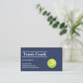 Tennis Coach Navy Blue Minimalistisch Visitenkarte (Stehend Vorderseite)