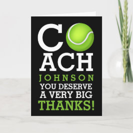 Tennis Coach Personalized Name Thank You Dankeskarte