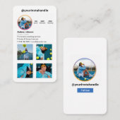 Tennis Coach Player folgen Instagram Foto Visitenkarte (Vorne/Hinten)