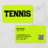 Tennis Coach QR Visitenkarte (Vorne/Hinten)