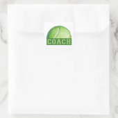 Tennis Coach Quadratischer Aufkleber (Tasche)