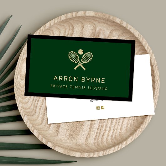 Tennis Coach Rackets Grüne Visitenkarte