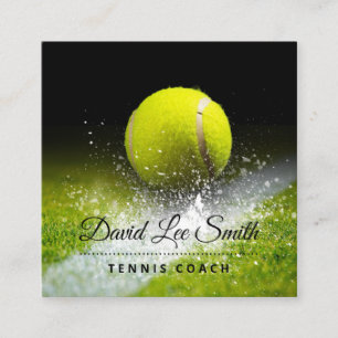 Tennis-Coach Square Business Card Quadratische Visitenkarte